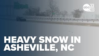Heavy snow in Asheville, North Carolina