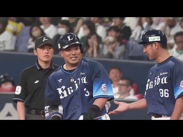 【8回表】変化球をコンパクトに捉えた!! ライオンズ・山川穂高 追加点となるタイムリーヒット!! 2023年5月6日 オリックス・バファローズ 対 埼玉西武ライオンズ