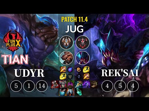 FPX Tian Udyr vs Rek'Sai Jungle - KR Patch 11.4