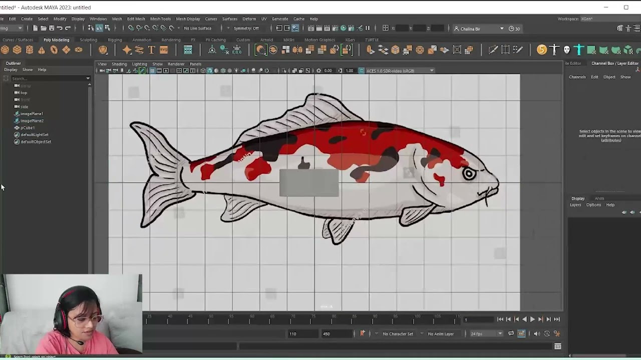 3D Rigging and Animating fish maya tutorial - video 8