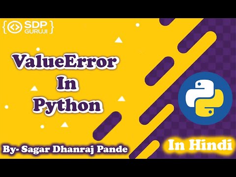 Valueerror Exception 2 Exception Handling In Python Python Tutorials In Hindi Sdp Guruji