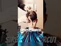Woman Headshave In Mall By Barber