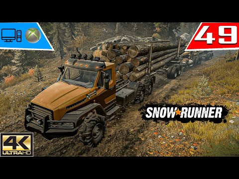 SnowRunner Part 49 STEEL RIVER TOWNSHIP (LOGS TO THE WORKERS) Full Gameplay (4k-60FPS) [HINDI]
