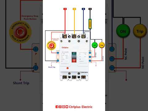 Shunt trip connection and combination switch connection in MCCB #electrical
