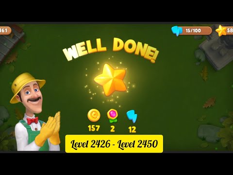 Gardenscapes ( Level 2426 - Level 2450 ) - All Puzzles - Gameplay PART - 154