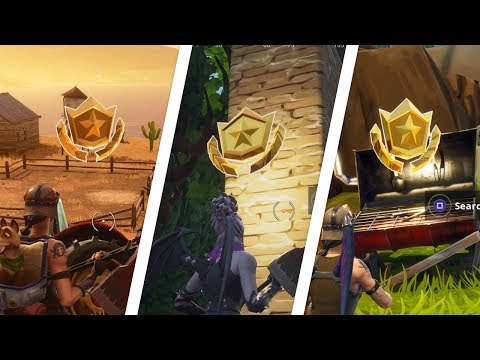 Fortnite Battle Royale - All 5 Secret Season 6 Battle Star Locations Guide (Free Battle Pass Tiers)