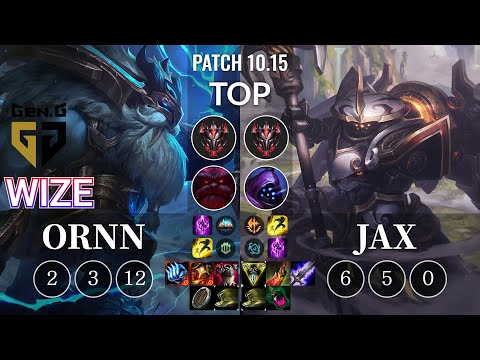 GEN Wize Ornn vs Jax Top - KR Patch 10.15