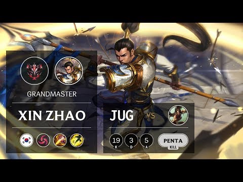 Xin Zhao Jungle vs Nidalee - KR Grandmaster Patch 9.21