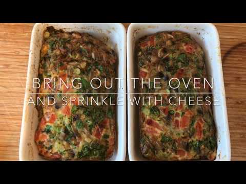 Baked Mushroom & Spinach Omelette, Slimming World Friendly and SYN free