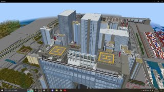 マイクラで現代建築をするライブ  車両基地と高架駅建設