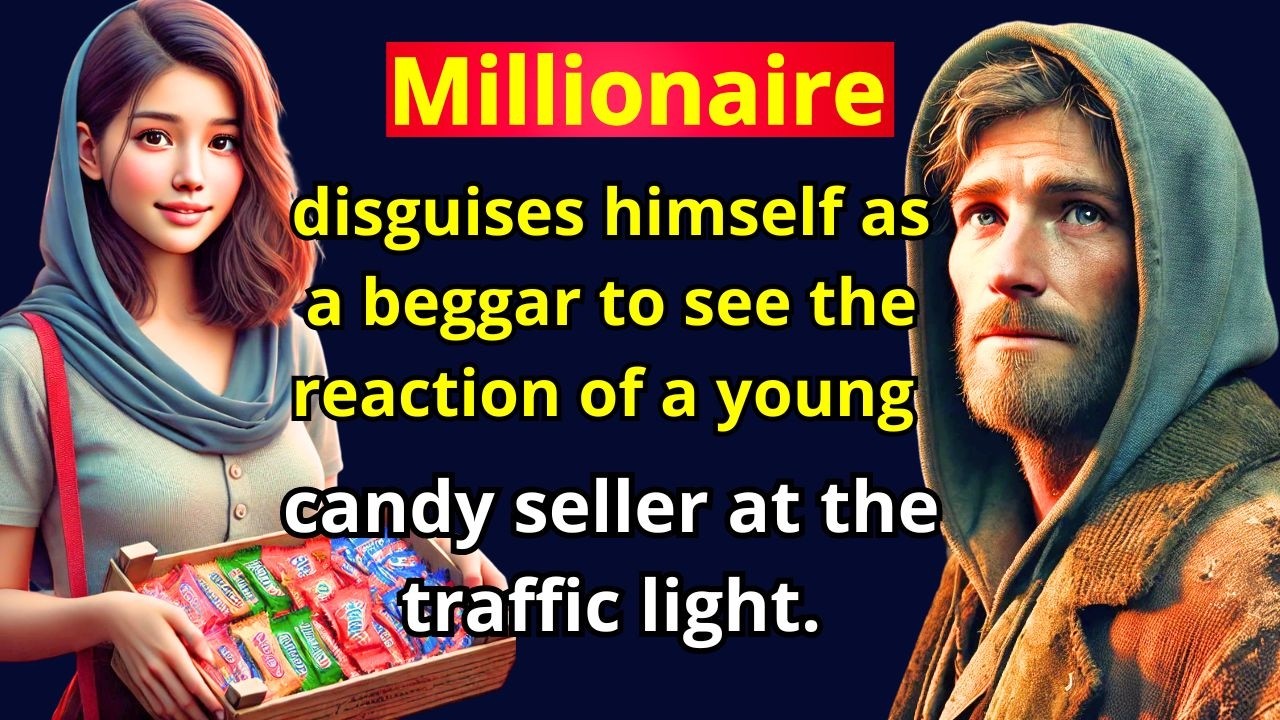 MILLIONAIRE DISGUISES HIMSELF AS A BEGGAR TO SEE THE REACTION OF A YOUNG CANDY SELLER AT THE TRAFFIC