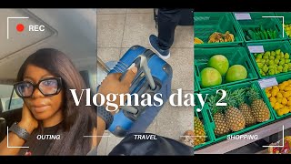 "Vlogmas Day 2: Travel Adventures, Grocery Runs, & Breakfast + Dinner Out! 🎀”