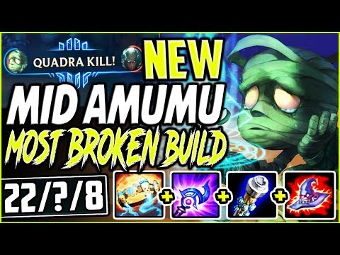 NEW MID LANE AMUMU! ONE SHOTS? EASY! MOST BROKEN AMUMU BUILD! MID Amumu Season 9 League Of Legends