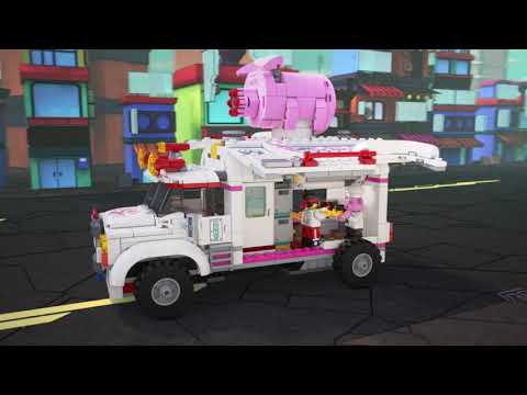 Конструктор Lari «Грузовик кафе Пигси» 11542 (Манки Кид 80009) / 862 детали