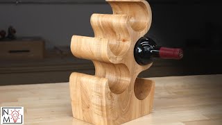 Urban Logged Wine Bottle Sculpture | Woodworking Gift Idea