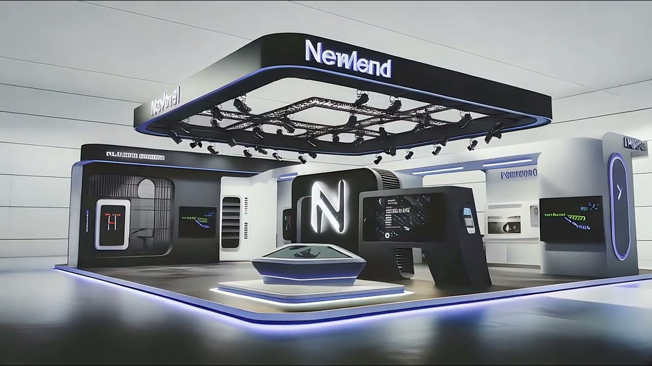 The booth design and animation in the video are all generated by AI