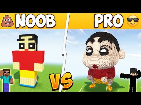 Junkeyy - NOOB vs PRO: SHINCHAN BUILD BATTLE in Minecraft with @ProBoiz95