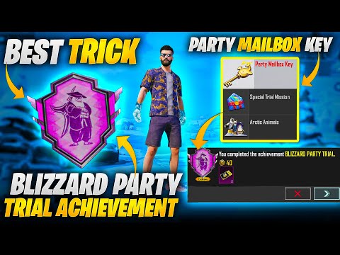 How To Complete Trial Achievement (Blizzard Party) | How To Get Party Keys | PUBGM 