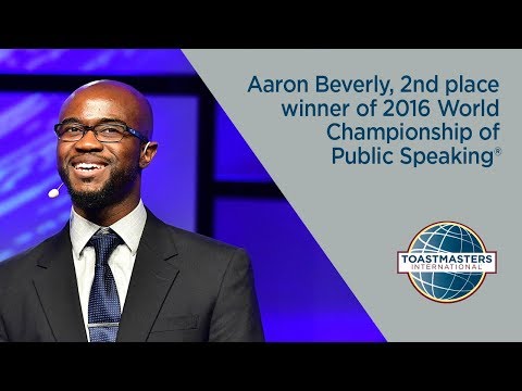 Aaron Beverly, 2nd place winner of 2016 World Championship of Public Speaking