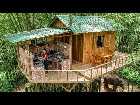 Full Project: Shocking Girl Builds a Fully Equipped Retreat House in 129 Days