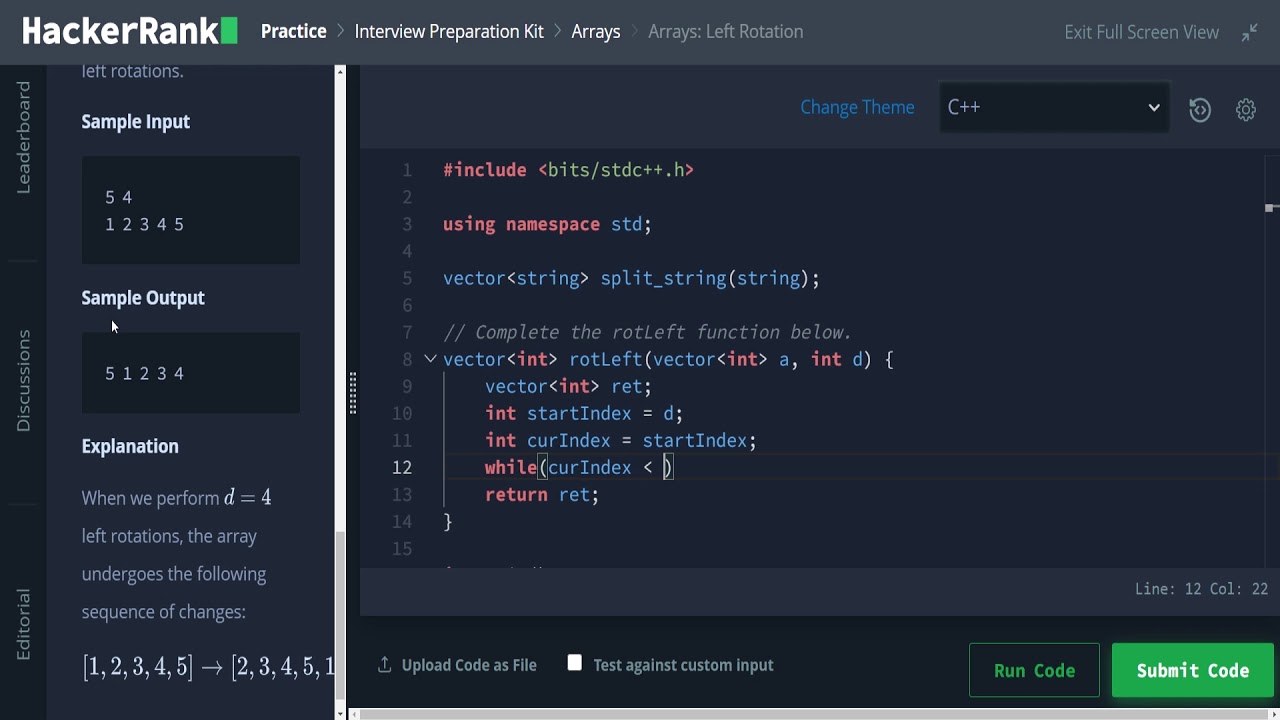 HackerRank Interview Prep Kit - Problem 6: Arrays Left Rotation