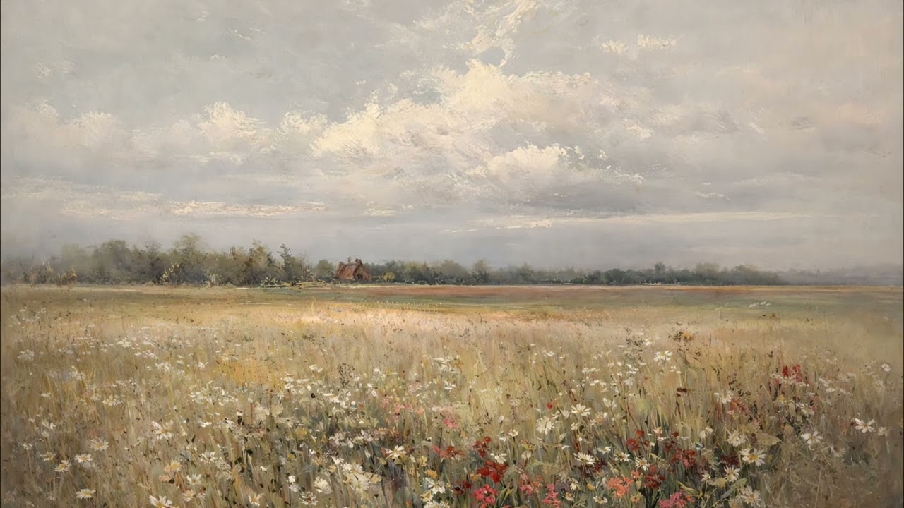 Vintage Wildflower Meadow | 4K Floral Painting TV Art for Samsung Frame, LG OLED & Sony