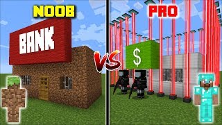 Minecraft NOOB SECURE BANK VS PRO SECURE BANK / FIND OUT WHICH WILL SURVIVE A HEIST !! Minecraft