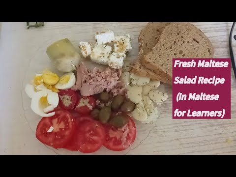 Fresh Maltese Salad Recipe (In Maltese for Learners)