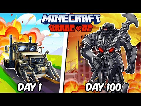 I Survived 100 Days as MEGATRON in Hardcore Minecraft!