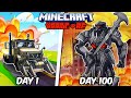 I Survived 100 Days As MEGATRON In Hardcore Minecraft