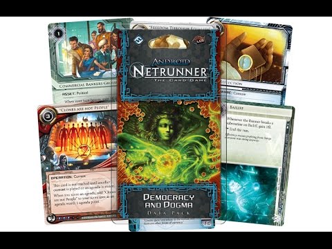 Android Netrunner LCG Democracy and Dogma Datapack unboxing
