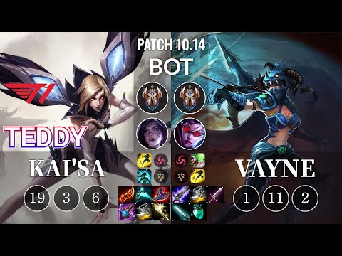 T1 Teddy Kai'Sa vs Vayne Bot - KR Patch 10.14