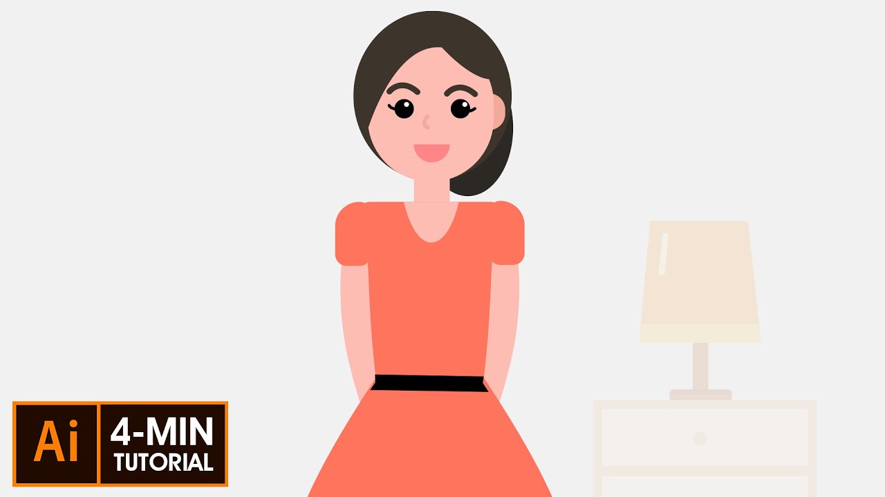 Flat Design Woman Character - Illustrator Tutorial