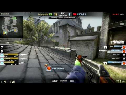 CS:GO - shuadapai Quad kill 1v1 vs Immortals [SL i-League StarSeries Season3]
