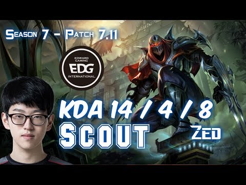 EDG Scout ZED vs AHRI Mid - Patch 7.11 KR Ranked