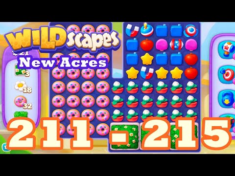 Wildscapes: New Acres Level 211 - 215 HD Gameplay | 3 match puzzle | android | 212 | 213 | 214 | IOS