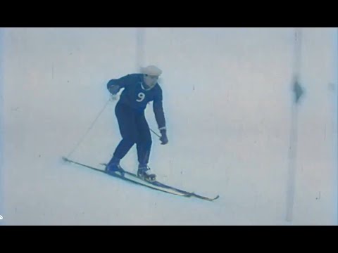 Schweizer Filmwochenschau 1951: Lauberhorn Abfahrt und Slalom Herren (coloriert)