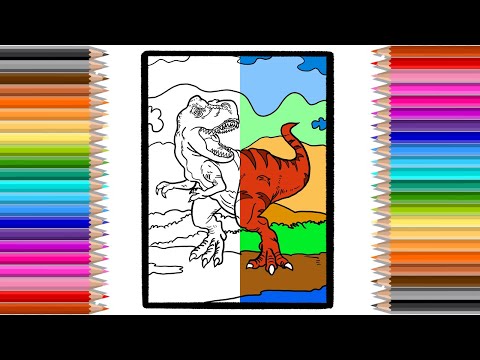 Dinosaur Coloring Pages | T Rex Colors | Coloring Painting Channel