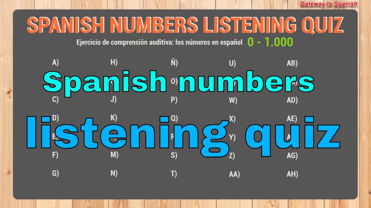 Numbers in Spanish: listening quiz 1 (0 to 1000)
