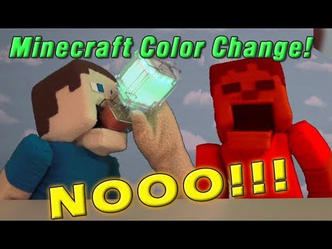 Minecraft Color Changing Potion Bottle MIXUP! Zombie Steve GONE RED?! Mattel mini figures