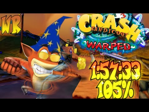 Crash Bandicoot: Warped 105% Speedrun in 1:57:33