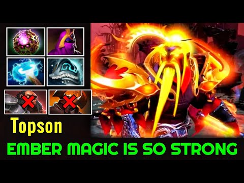 Topson [Ember Spirit] Build Magic Items to Delete Tanky with 18Kills Crazy Pro Gameplay 7.22 Dota 2