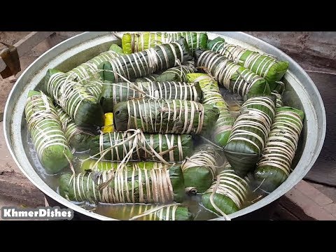 Watch Cambodian Grandma making Sticky Rice Cakes​ for one whole day