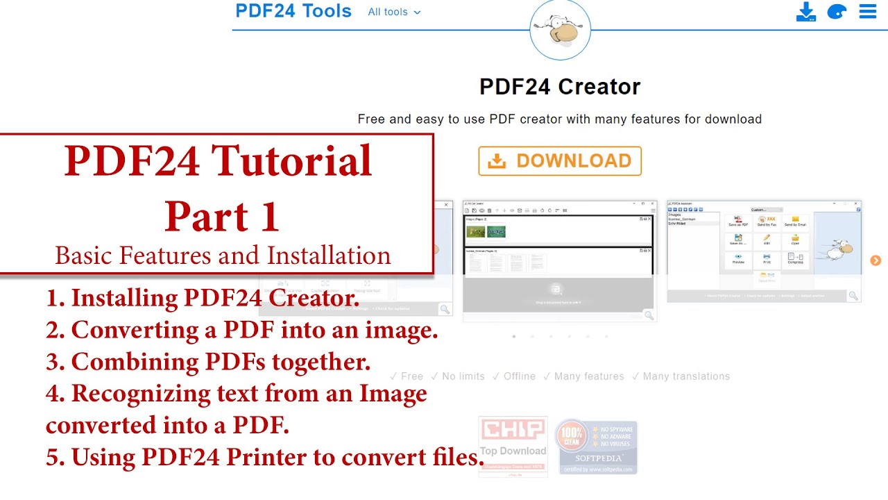 PDF24 Tutorial Part 1 - Basic Features and Installation