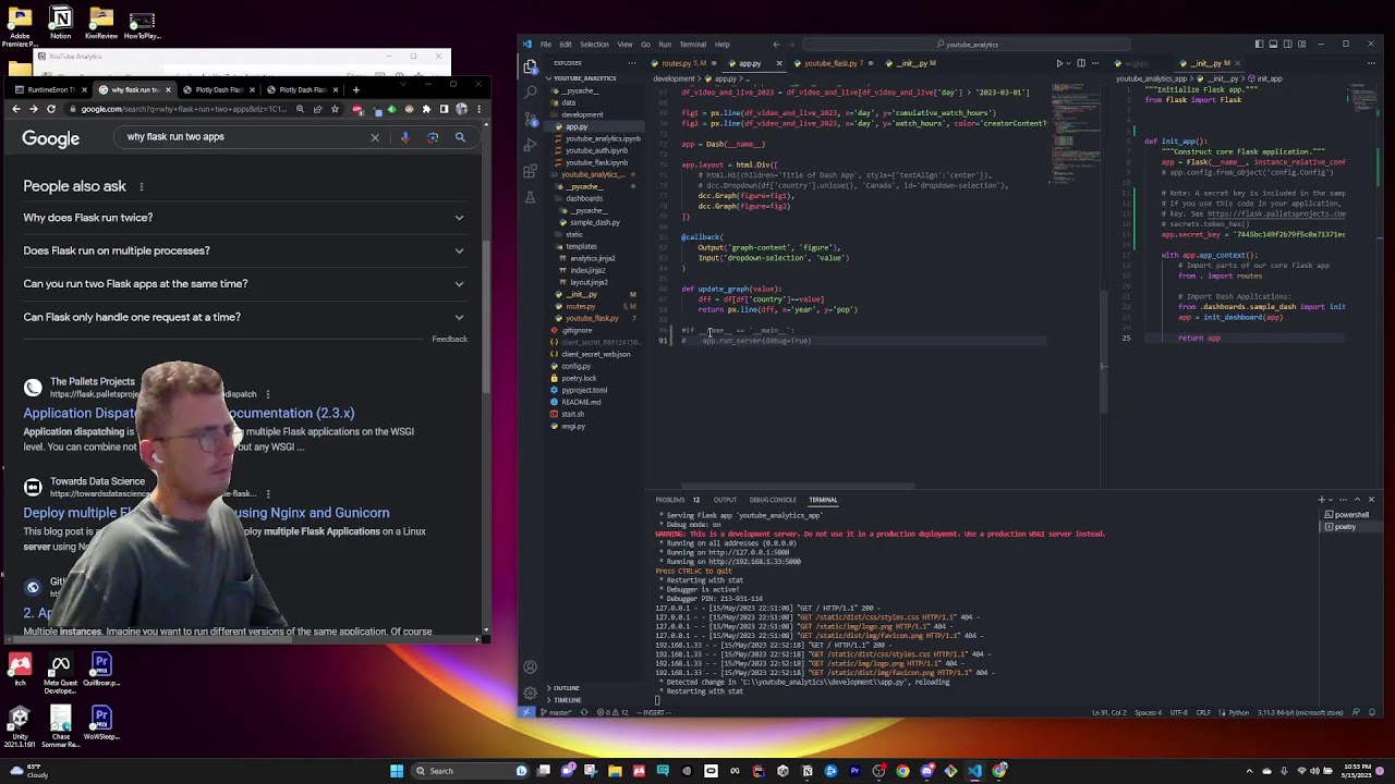 🔴Live Analytics Development🐍 Python, Flask, Plotly