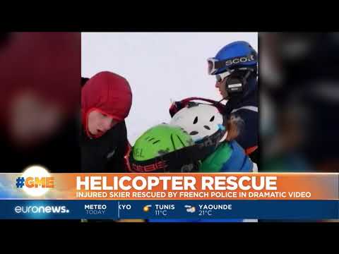 Injured skier rescued by French police in dramatic video