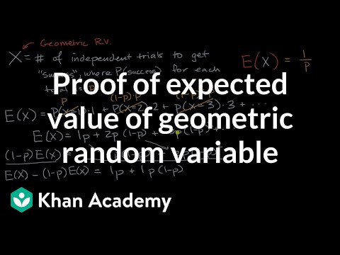 Proof Of Expected Value Of Geometric Random Variable Video Khan Academy