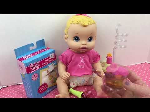 Baby Alive Sip N Slurp Birthday Party Doll Feeding with Banana Juice Name Reveal Video