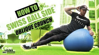 SWISS BALL SIDE OBLIQUE CRUNCH exercise video thumbnail