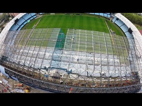 Montaje cubierta Tribuna Balaídos (video 3/4) /Assembly of roof support for Balaídos Stadium